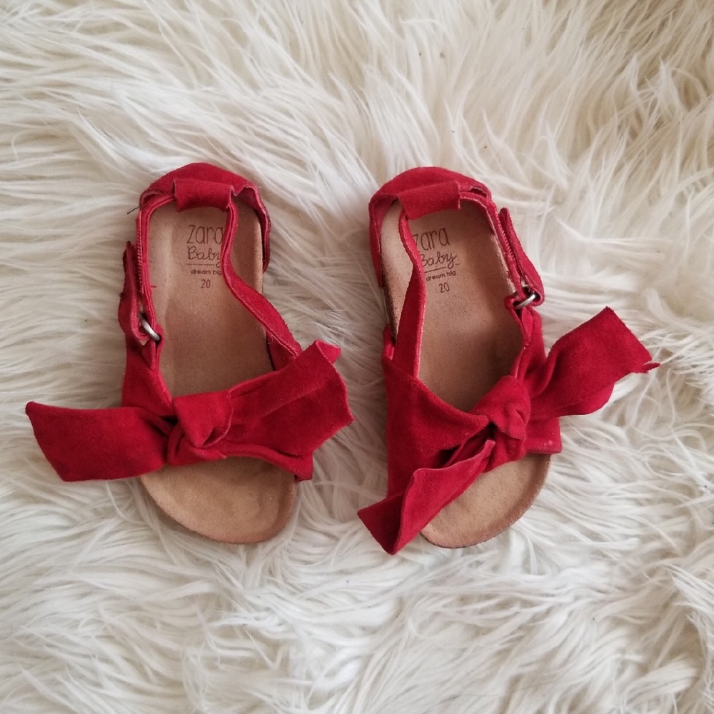 Zara Bow Suede Sandals